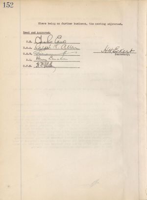 Charles Edison signed Meeting Minutes - Autographs