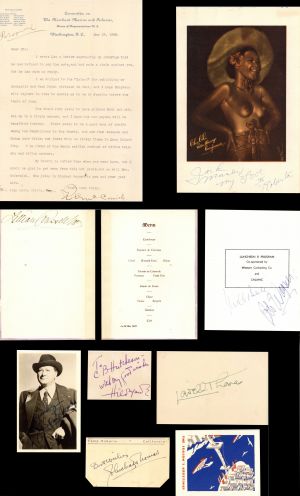 Collection of 9 Autographs - Autographs of Famous People