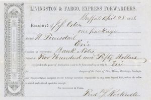 Livingston and Fargo, Express Forwarders