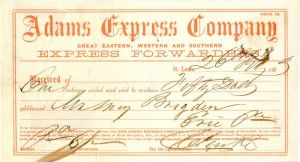 Adams Express Co. - Receipt