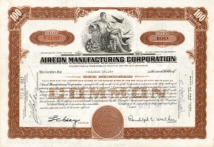 Aireon Manufacturing Corporation - Stock Certificate