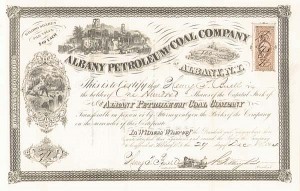 Albany Petroleum and Coal - Stock Certificate (Uncanceled)