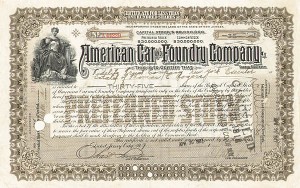 American Car and Foundry (Railroad) - Stock Certificate