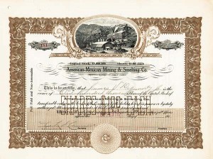 American-Mexican Mining and Smelting Co. - Stock Certificate (Uncanceled)