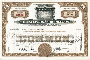 Aviation Corporation - Stock Certificate