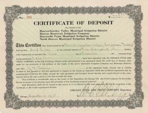 Chicago Title and Trust Co. - dated 1912 Stock Certificate
