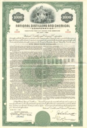 National Distillers and Chemical Corporation - $1,000 - Bond