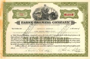 Pabst Brewing Co. - Stock Certificate