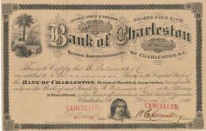 Bank of Charleston, South Carolina - Stock Certificate