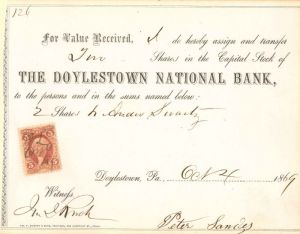 Doylestown National Bank - Stock Certificate