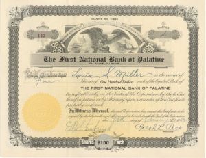 First National Bank of Palatine - Stock Certificate