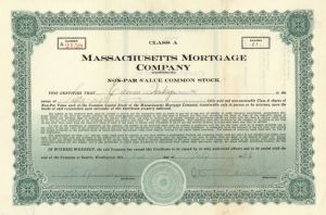 Massachusetts Mortgage Co. - Stock Certificate