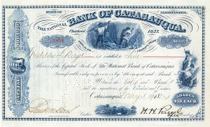 Bank of Catasauqua - Stock Certificate