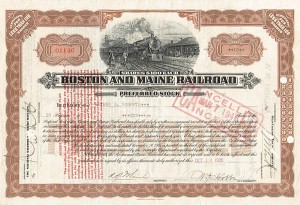 Avery Brundage - Boston and Maine Railroad - Stock Certificate (Uncanceled)