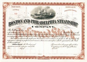 Boston and Philadelphia Steamship Co. - Stock Certificate
