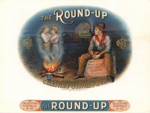 "Round-Up" - Cigar Box Label