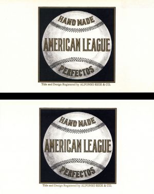 Pair of Baseball Labels - American and National League - Cigar Box Label