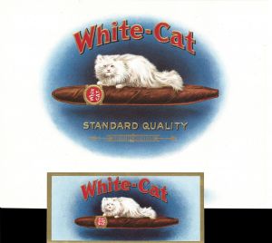 Cigar Box Label "White-Cat"