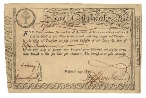 State of Massachusetts Bay Bond - Colonial Bond