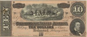 1864 dated Confederate $10 Note - Confederate Paper Money - Currency