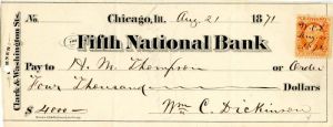 Fifth National Bank -  Check