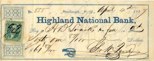 Highland National Bank -  Check