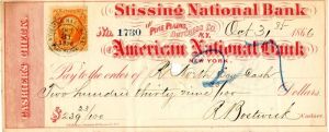 Stissing National Bank - American National Bank - Check