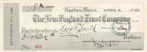 New England Trust Co. - Checks