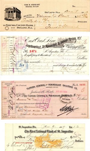Group of 12 Different Checks with Revenues - 1890's-1920's dated Check Collection