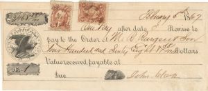 Check with Revenue Stamps - Checks