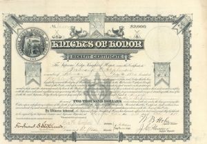 Knights of Honor - $2,000 Benefit Certificate