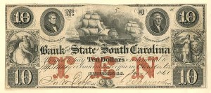 Bank of the State of South Carolina - CR-S-968 - Obsolete Banknote - Currency