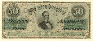 Confederate $50 Note - T-50 CR-356 - Confederate Paper Money