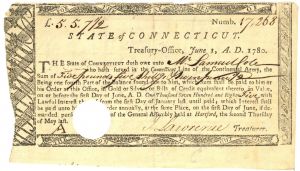1780's dated Continental Army Connecticut Line Bond or Note issued to a Revolutionary War Soldier - Extremely Popular