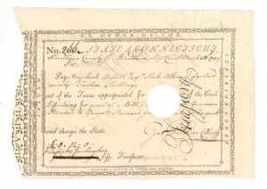 Pay Order Signed by Jed Huntington and Geo. Pitkin - Connecticut Revolutionary War Bonds