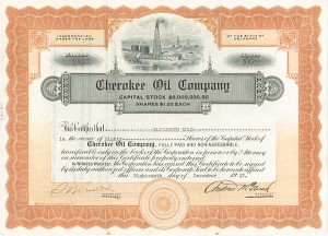 Cherokee Oil Co. - Stock Certificate