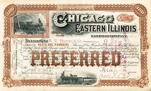 Chicago and Eastern Illinois Railroad - Stock Certificate