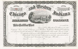 Chicago and Western Indiana Railroad - Stock Certificate
