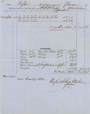 1852 Sale of Cotton Receipt from Alabama