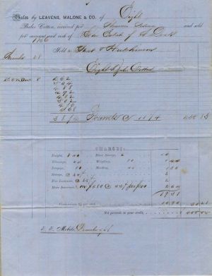 1856 Bill of Sale for Cotton