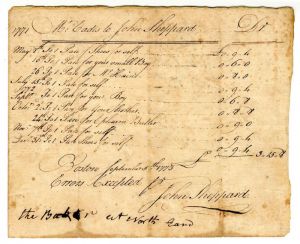 Invoice to John Sheppard - 1773