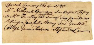 Payment of £2 and 2 Shillings - 1787