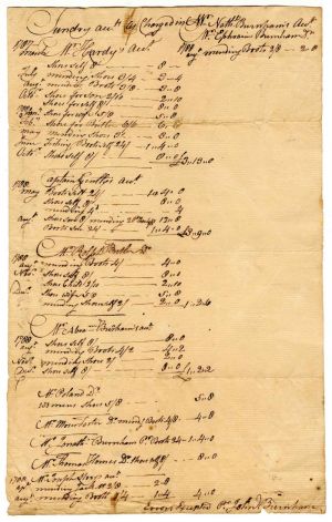 Invoice of Goods - 1788 Document - Americana