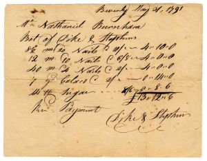 Invoice for Nails - 1791