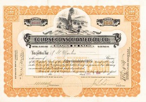 Eclipse Consolidated Oil Co. - Stock Certificate