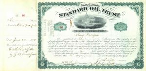 Standard Oil Trust Issued and Signed to Edith Rockefeller - Ultra Rare if not Unique - Autgraph Stock Certificate