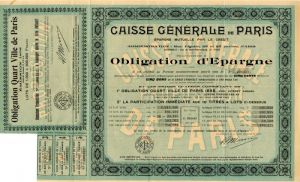 Caisse Generale de Paris -  Bond