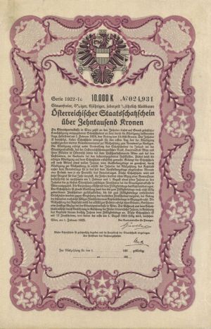 Austria - Various Denominations Kronen Bond