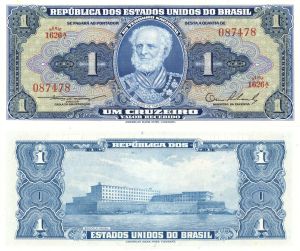 Brazil - 1 Brazilian Cruzeiro - P-150a - 1954-58 dated Foreign Paper Money