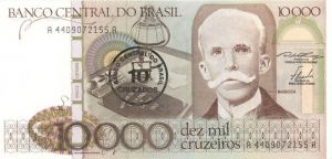 Brazil - 10 Cruzados on 10,000 Cruzeiros - P-206 - Foreign Paper Money
